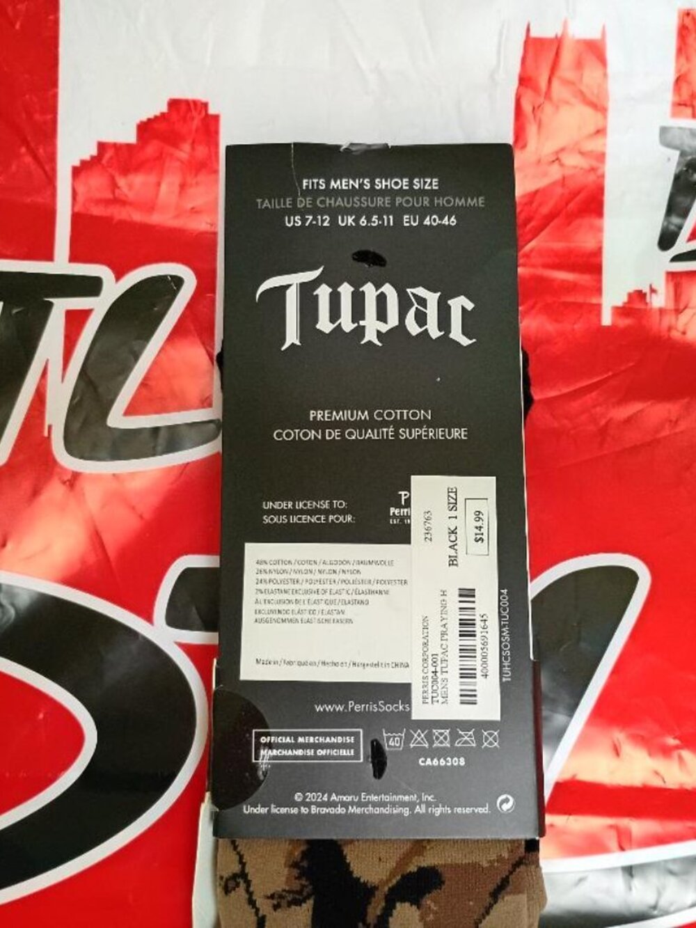 Tupac "Praying" Socks - Picture 2 of 2